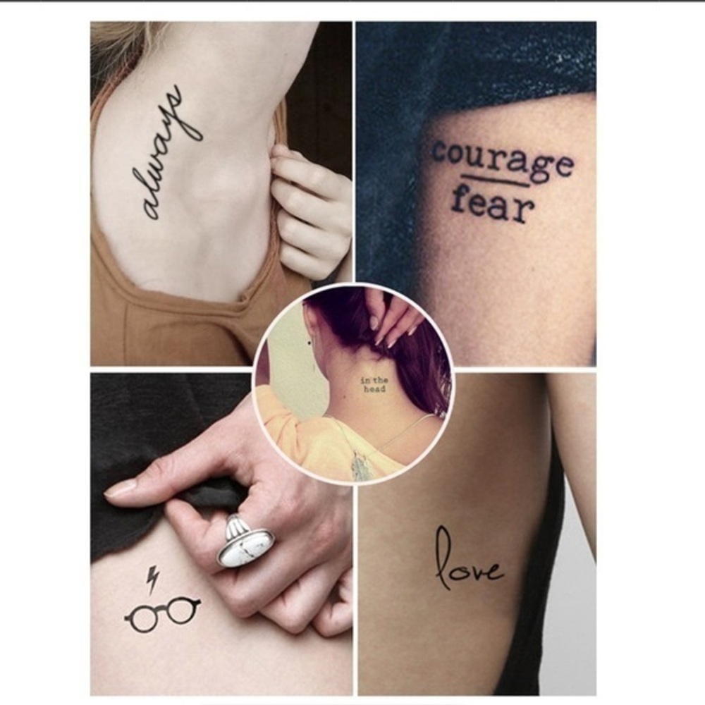 π Letter Detail Tattoo Sticker Set 5pcs - Picture 1 of 4